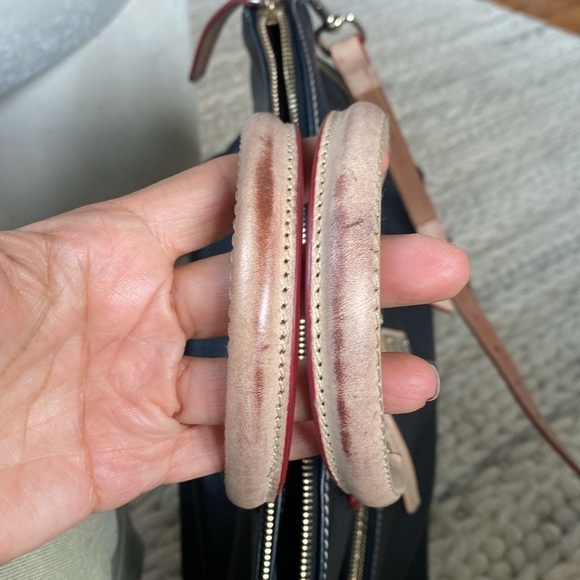 Dooney & Bourke Dillen Double Pocket Satchel Black & Tan - Picture 11 of 12